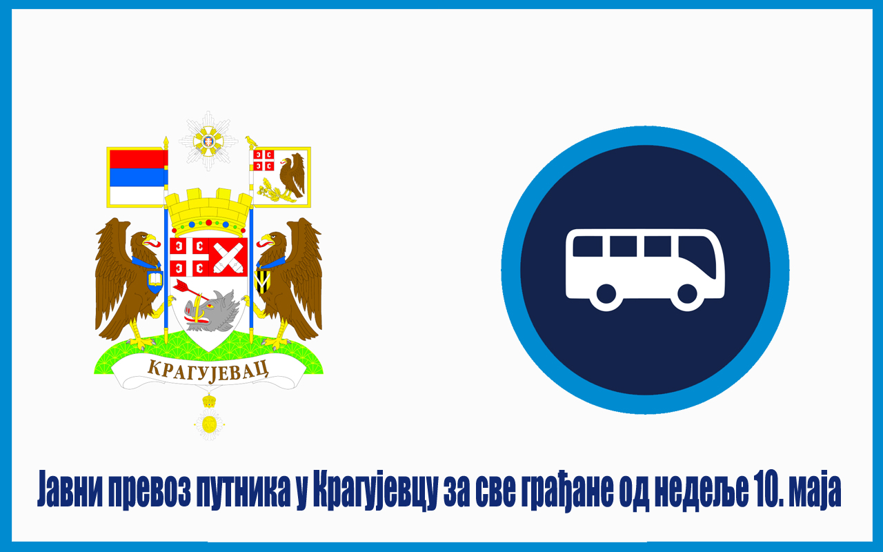 Javni prevoz putnika u Kragujevcu za sve građane od nedelje 10. maja
