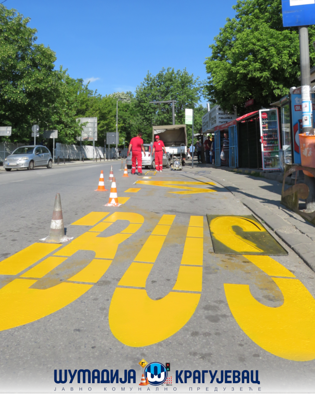 Radovi na obeležavanju horizontalne signalizacije u gradu